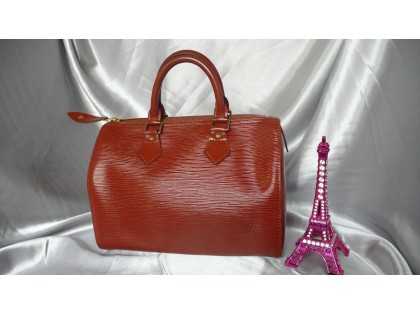 SAC/HANDBAG SPEEDY 25 LOUIS VUITTON CUIR EPI MARRON