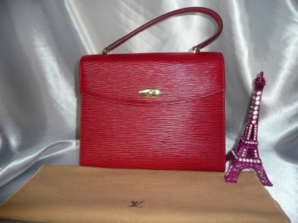 RAVISSANT SAC/HANDBAG MALESHERBES LOUIS VUITTON CUIR EPI ROUGE