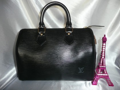 MAGNIFIQUE SAC/HANDBAG SPEEDY 25 LOUIS VUITTON CUIR EPI BLEU